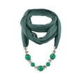 thumbnail image 1 of UTSJKR Women's Bohemian Chiffon Scarf Necklace Retro Ethnic Crystal Bead Jewelry Pendant Accessory Infinity Scarves Army Green, 1 of 1