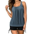 thumbnail image 1 of UTSJKR Women's Control Tankini 2 Piece Swimsuits Blouson Tank Top Shorts Bathing Beach Dress Straped Swimsuits Gray L, 1 of 7