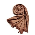 thumbnail image 1 of UTSJKR Women's Cotton Linen Scarves Unisex Warm Soft Long Tassel Shawl Outdoor Fall Winter Women Soft Long Shawl Wrap Pink, 1 of 3