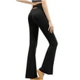 thumbnail image 1 of UTSJKR Women's Flare Leggings Soft Stretchy High Waisted Tummy Control Workout Wide Leg Flared Leggings Lightweight Comfy Slim Yoga Pants Black M, 1 of 5