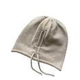 thumbnail image 1 of UTSJKR Women's Fleece Lined Drawstring Beanie, Warm Adjustable Ribbed Knit Cap Cold Weather Outdoor Sport Beige, 1 of 4