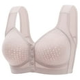 thumbnail image 1 of UTSJKR Women's Front Closure Wireless Bra Adjustable Straps Comfort Support Full Coverage Bras for Large Bust Breathable Sleep Bras Purple S, 1 of 6