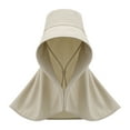 thumbnail image 1 of UTSJKR Women's Full Face Neck Flap Sun Hat, UPF 50 All-In-One Foldable Bucket Cap for Fishing Outdoor Work Beige, 1 of 6