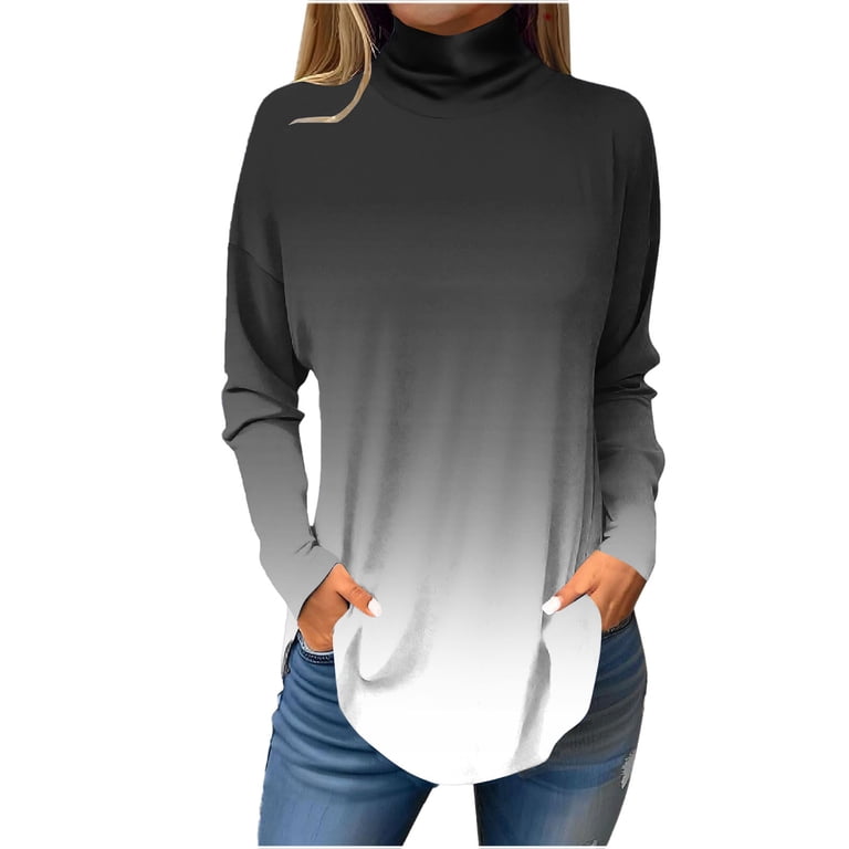Women's Long Sleeve V-Neck Tunic Top - Oversized Fall & Winter Sweatshirt To Wear With Leggings, Dark Blue