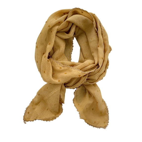 UTSJKR Women's Half-Circle Linen-Cotton Triangle Scarf - Fashionable & Versatile Neck Scarf Headband Headscarf Bag Accessory for Spring Fall Yellow