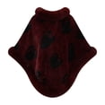thumbnail image 1 of UTSJKR Women's Heart Print Furry Poncho Shawl, Winter Warm Faux Fur Trim Cape Cloak, Soft Plush Outer Layer for Casual Daily and Holiday Styling Wine, 1 of 4