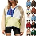 thumbnail image 1 of UTSJKR Women’s Lightweight Fleece Pullover Jacket Cropped Fall Winter Fuzzy Sherpa Jacket Sweatshirt Coat with Pockets Coffee S, 1 of 9
