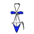 thumbnail image 1 of UTSJKR Women's Micro Sling One Piece Swimsuit G String Bikinis Slutty Exotic See Thru Thong Bathing Suit Lingerie Blue Free Size, 1 of 2
