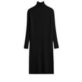 thumbnail image 1 of UTSJKR Women's Midi Sweater Dress Casual Long Sleeve Turtleneck Ribbed Knit Oversized Fall Pullover Sweaters Black Free Size, 1 of 3