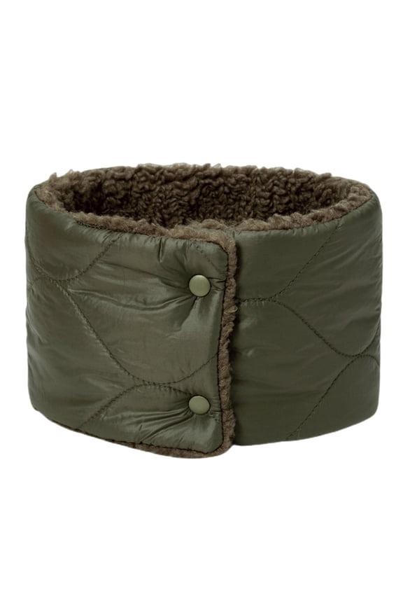 Women's Neck Warmer Winter Scarf Thick Fleece Lined Windproof Neck Cover Scarves Gifts for Men with Snap Button Army Green