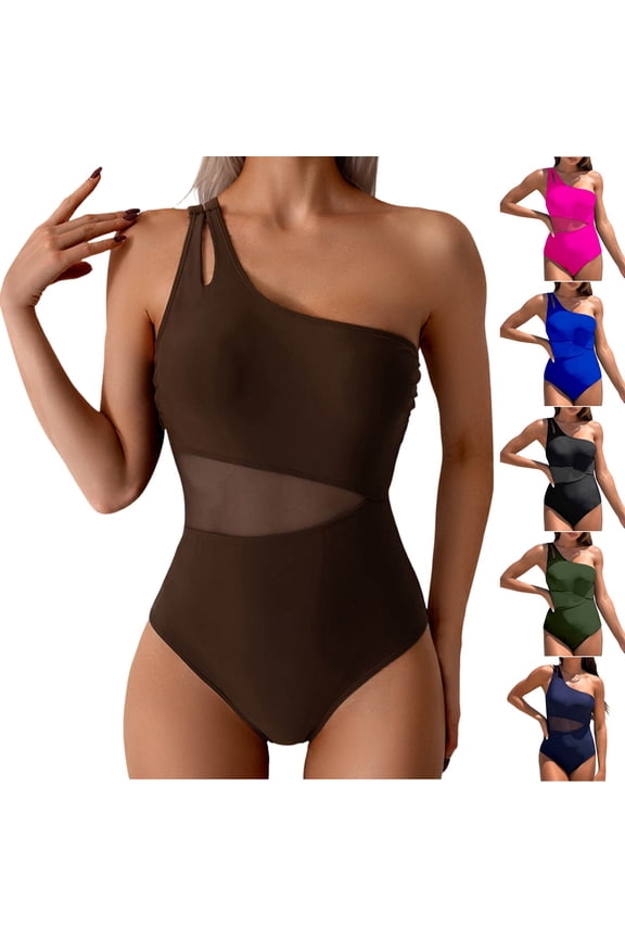 Women's One-Piece Swimsuits Ruched Tummy Control Square Neck Bathing Suits Full Coverage Swim Suits Sexy Swimwear Army Green S