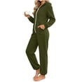 thumbnail image 1 of UTSJKR Women's Onesie Adult Fleece Long Sleeve Pajamas Heavyweight Cute Pjs Comfy One Piece Pajamas Fall Winter Jumpsuit Loungewear Army Green S, 1 of 7