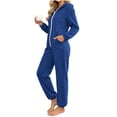 thumbnail image 1 of UTSJKR Women's Onesie Adult Fleece Long Sleeve Pajamas Heavyweight Cute Pjs Comfy One Piece Pajamas Fall Winter Jumpsuit Loungewear Blue L, 1 of 7