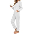 thumbnail image 1 of UTSJKR Women's Onesie Adult Fleece Long Sleeve Pajamas Heavyweight Cute Pjs Comfy One Piece Pajamas Fall Winter Jumpsuit Loungewear White L, 1 of 7