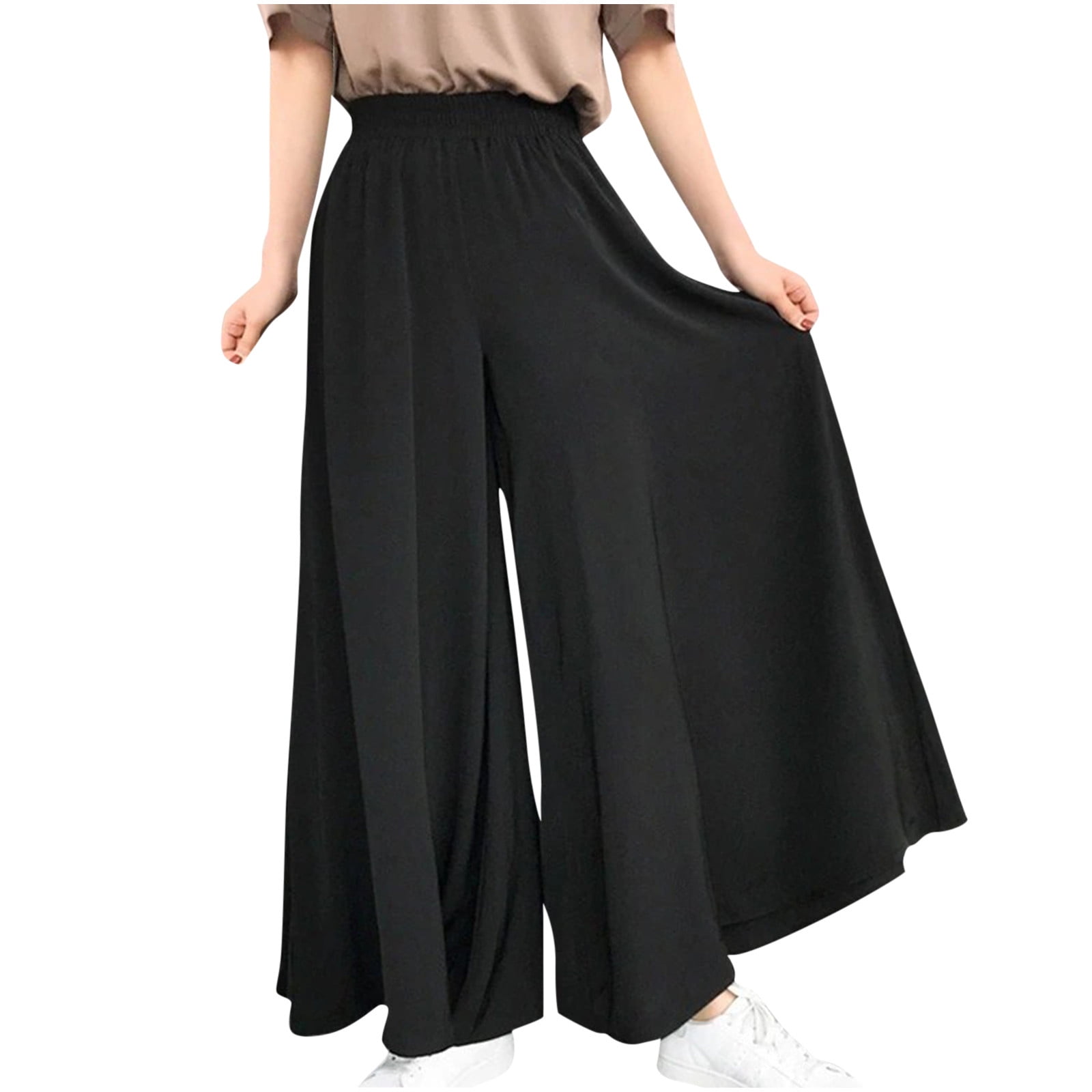 Time and Tru Women's Super Soft Hacci Cropped Wide-Leg Pants