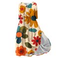 thumbnail image 1 of UTSJKR Women's Plus Size Maxi Dress Deals 2024 Fashion Floral Print Button Down Neck Dress Tie Waist Pleated Loose Fit Flowy Casual Dress 3/4 Sleeve Sundress Orange XXXL, 1 of 5