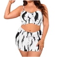thumbnail image 1 of UTSJKR Women's Plus Size Tie Dye Tankini Swimsuits High Waisted Tummy Control Bikini Sets Two Piece Swimsuit with Boyshorts White XXXXXL, 1 of 4