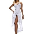 thumbnail image 1 of UTSJKR Women's Push-Up Backless Monokini with Sarong High Split Two Piece Skirt Set Summer Sexy Cheeky Bathing Suit 2025 White S, 1 of 7
