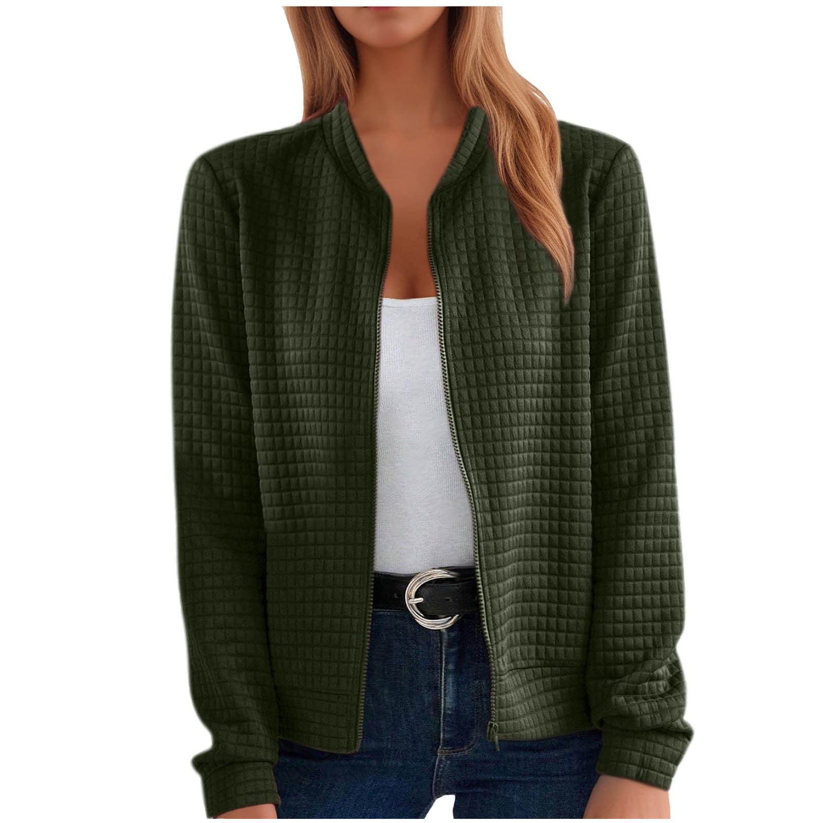 YS ARMY Womens Green Camouflage Zip Up Winter Jacket Coat