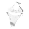 thumbnail image 1 of UTSJKR Women's Ring Linked Halter Push Up Bikini Swimsuit High Stretch Bathing Suit Swimwear Set Swimming Suit Two Piece Bikini Sets White S, 1 of 5