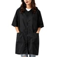 thumbnail image 1 of UTSJKR Women’s Short‑Sleeve Hooded Zip‑Up Rain Coat with Side Pockets Mid‑Length Lightweight Outerwear for Daily Commute Rainy Weather Use Black XXXXL, 1 of 6
