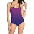thumbnail image 1 of UTSJKR Women's Slip One Piece Bathing Suit Backless Sport Training Swimwear Gradient Tummy Control Slimming Athletic Swimsuits Purple 8, 1 of 3