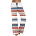 thumbnail image 1 of UTSJKR Women's Striped Wide Leg Palazzo Lounge Pants with Pockets Drawstring Pajama Pants Loose Fit Comfy Yoga Beach Pants Navy XXL, 1 of 5