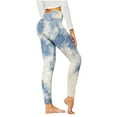 thumbnail image 1 of UTSJKR Women's Tie Dye Printed High Waist Yoga Pants Stretch Workout Leggings Tummy Control Gym Fitness Running Tights Plus Size White XXL, 1 of 5