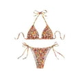 thumbnail image 1 of UTSJKR Women's Two Piece Bikini Sets Plaid Trendy Bathing Suit High Waisted Halter Triangle Swimsuit Bikini Set Red L, 1 of 3