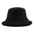 thumbnail image 1 of UTSJKR Women's Winter Faux Fur Shearling Bucket Hat Plush Classic Fluffy Warm Fisherman Hats for Men Adult Black, 1 of 2