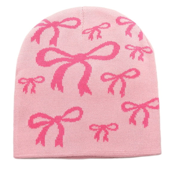 UTSJKR Women's Winter Warm Knit Beanie, Classic Solid Cuffed Skull Cap Street Style Breathable Daily Hat Pink