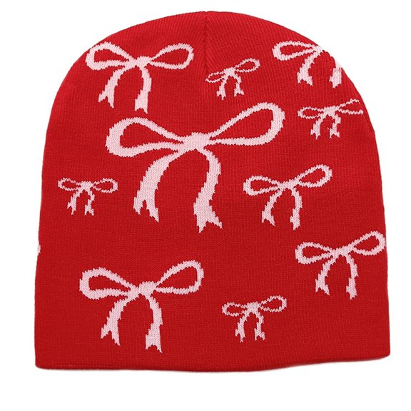 UTSJKR Women's Winter Warm Knit Beanie, Classic Solid Cuffed Skull Cap Street Style Breathable Daily Hat Red