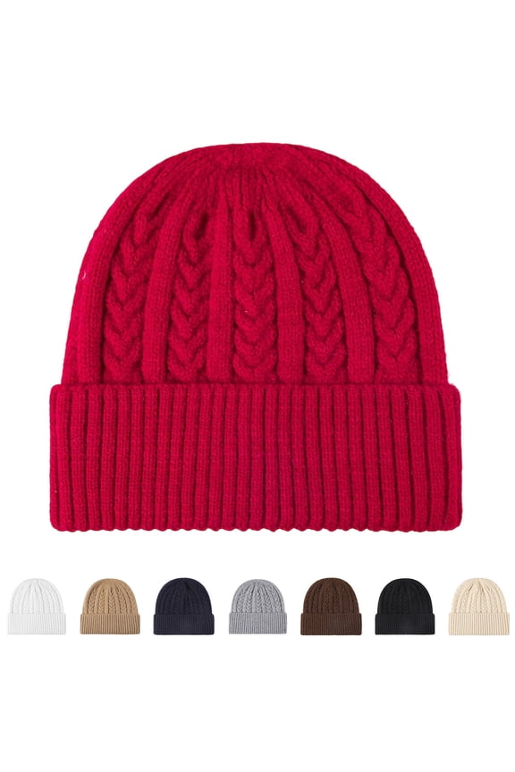 Women’s Wool Beanie Soft Warm Knit Slouchy Retro Cozy Outdoor Street Style Winter Hat Bonnet Caps Accessories Black