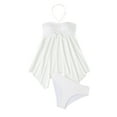 thumbnail image 1 of UTSJKR Womens 2025 Two Piece Bathing Suits Halter Bandeau Self-Tied Tankini Set Swim Top with Bottom Tummy Control Swimsuit White M, 1 of 8
