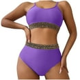 thumbnail image 1 of UTSJKR Womens Bikini Sets Beach Bikini Beach Swimsuit Fashion Swimsuit Two Set Two Pieces Swimsuit Bikini Bathing Suit Purple S, 1 of 4