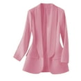 thumbnail image 1 of UTSJKR Womens Blazer 2024 Fall Bussiness Casual Long Sleeve Button Open Front Suit Jackets Work Clothes with Pockets Pink M, 1 of 5