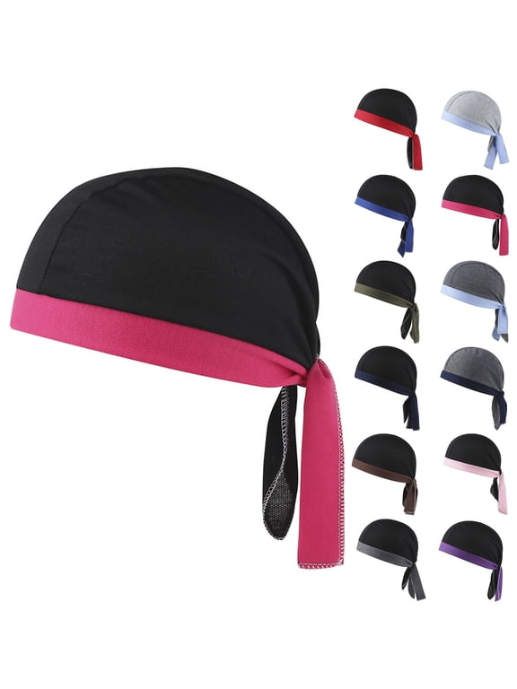Womens Chemo Headwear Hats Cotton Slouchy Beanie Cap Scarf Long Hair Head Scarf Headwraps Cancer Hats for Men Black