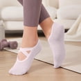 thumbnail image 1 of UTSJKR Womens Cross Strap Backless Pilates Grip Socks, Seamless Invisible Non Slip Yoga Socks, Durable Barre Dance Workout Socks for Indoor Exercise, 1 Pair, 1 of 5