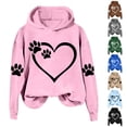 thumbnail image 1 of UTSJKR Womens Dog Paw Print Hoodies Cute Funny Heart Graphic Sweatshirts Casual Loose Fit Long Sleeve Hooded Pullover Tops Blue M, 1 of 4
