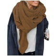 thumbnail image 1 of UTSJKR Womens Flannel Blanket Scarf Trendy 2025 Fashion Casual Winter Warm Soft Woolen Oversized Wrap Shawl Brown, 1 of 2