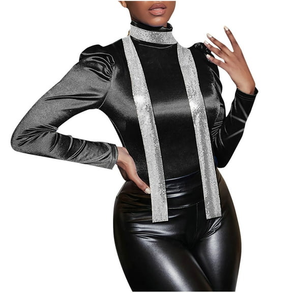 UTSJKR Womens Glitter Sparkle Sequins Neck Tie Scarf Party Evening Long Thin Skinny Tie Shawls Neckerchief Silver