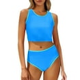 thumbnail image 1 of UTSJKR Womens Plus Size Tankini Swimsuits Tummy Control 2 Piece Bathing Suit Flowy Bikini with High Waist Shorts 2025 Sky Blue XXL, 1 of 9