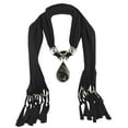 thumbnail image 1 of UTSJKR Womens Scarf Stylish Pendant Necklace Pendant Jewelry Polyester Shawl Scarves Ladies Soft Winter Infinity Scarves Black, 1 of 1