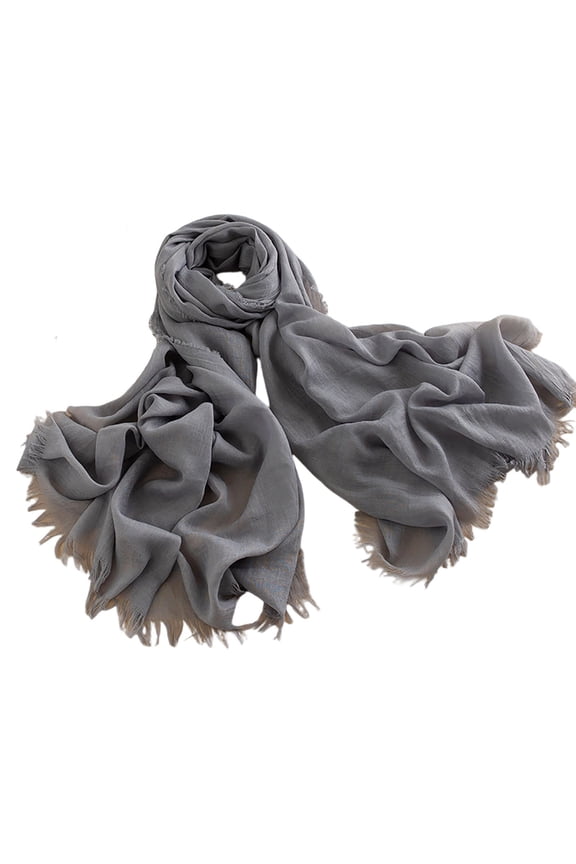 Womens Soft Flow Fringed Neck Wrap Reversible Shoulder Shawl Daily Decor for Wine Tastings Countryside Road Trips Gray
