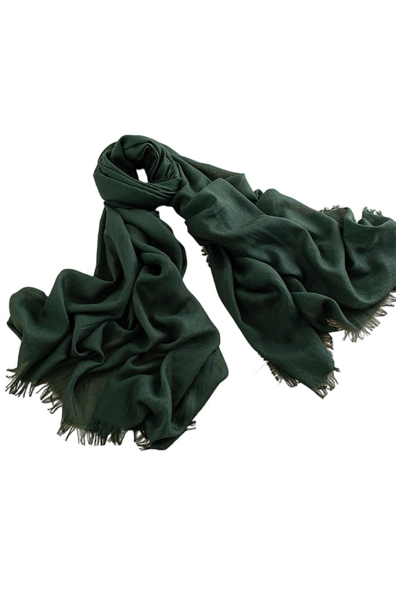 Womens Soft Flow Fringed Neck Wrap Reversible Shoulder Shawl Daily Decor for Wine Tastings Countryside Road Trips Green