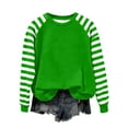 thumbnail image 1 of UTSJKR Womens Striped Sweatshirt Casual Fashoin Raglan Long Sleeve Color Block Tee Shirts Cute Crewneck Holiday Tops Green XL, 1 of 5