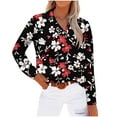 thumbnail image 1 of UTSJKR Womens Stylish Button Down Shirts Long Sleeve Tunic Tops 2024 Fashion Floral Print Lapel Neck Blouses Vacation Loose Fit Flowy Basic Casual Tops Black XXL, 1 of 4