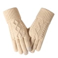 thumbnail image 1 of UTSJKR Womens Winter Gloves - Gloves for Women Cold Weather, Warm Touch Screen Fleece Lined Glove, Elastic Cuff Knit Glove Beige, 1 of 4