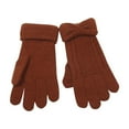 thumbnail image 1 of UTSJKR Womens Winter Knit Gloves Fashion Warm Thick Lined Warm Touchscreen Gloves Bow Elastic Cuff Knit Thermal Glove Brown, 1 of 6