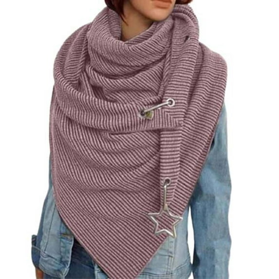 UTSJKR Womens Winter Knit Scarf Casual Chunky Long Warm Shawl Scarves Vintage Solid Oversized Blanket Scarf Pink